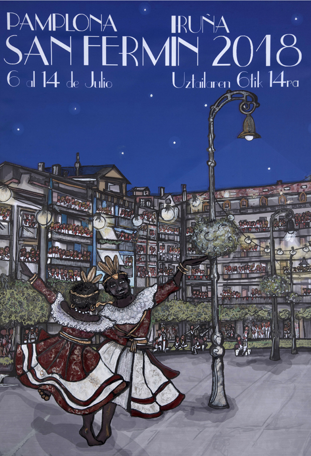 El cartel número 5 está inspirado en La La Land e incluye a dos gigantes bailando ante una plaza del castillo abarrotada