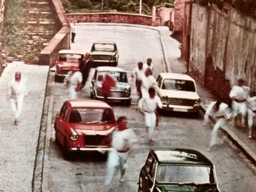 encierro de Authi, Pamplona 1972 Cuesta de Santo Domingo
